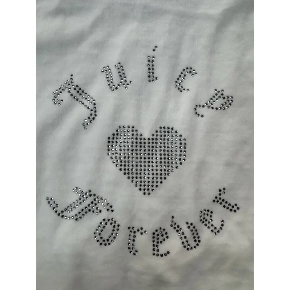 Juicy Couture Womens Zip Up Size L Forever 21 Velour Track Y2K Rhinestone Bling - Picture 5 of 15